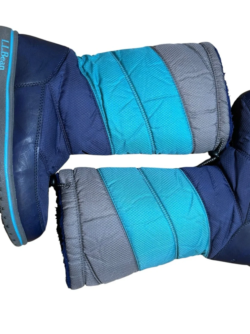 Kids' L.L.Bean Ultralight Tall Snow Boots Size 5 fleece lined blue waterproof